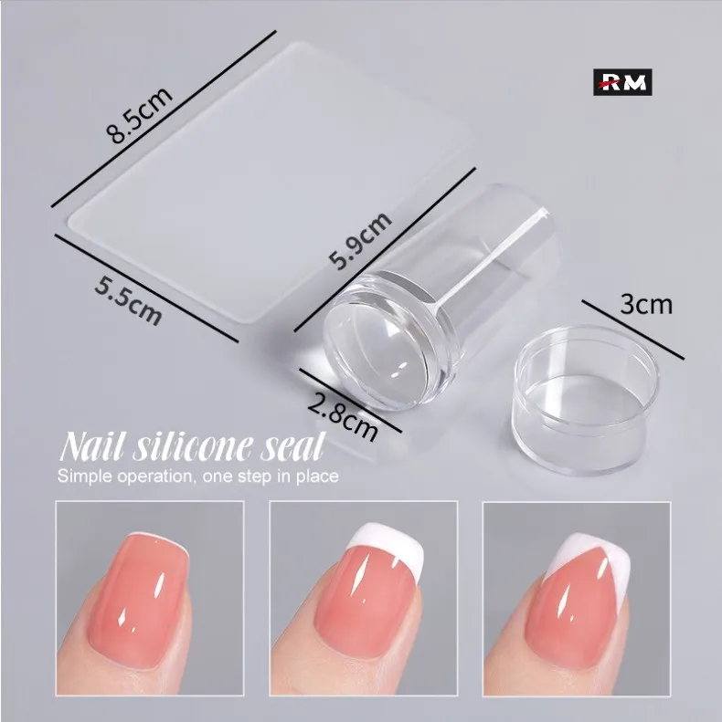 DIY Silicone Seal Soft French Nail Transfer Scraper Set Elastic