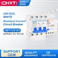 Nbt1le-63 3pn 16a 10a 400V Rcbo Rccb เบรคเกอร์ตัดรั่ววงจรพื้นดินที่เหลือ40a 32a 50a 63a ใสในปัจจุบัน