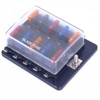 【YF】♟✕  10 Ways 6 Fuse Holder with Warning for Car Boat Trike 12V 24V M size