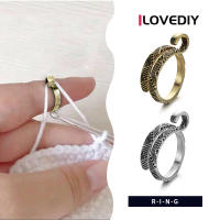 ILOVEDIY เครื่องมือถักโครเชต์ห่วงสำหรับผู้ที่ชื่นชอบการถักนิตติ้งปรับได้แหวนอุปกรณ์ถักอุปกรณ์ถักไหมพรม DIY