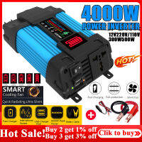 6000W รถอินเวอร์เตอร์ไฟ LED แรงดันไฟฟ้าจอแสดงผล Transformer Converter 12V ถึง110220V 300W 500W Dual USB Inverter สำหรับรถยนต์