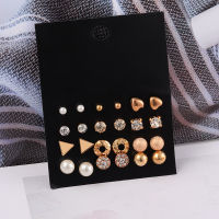 Fashion Womens Earrings Set Korean Geometric Stud Earrings for Women Korean Gold Small Metal Pearl Earring  Trend Jewelry