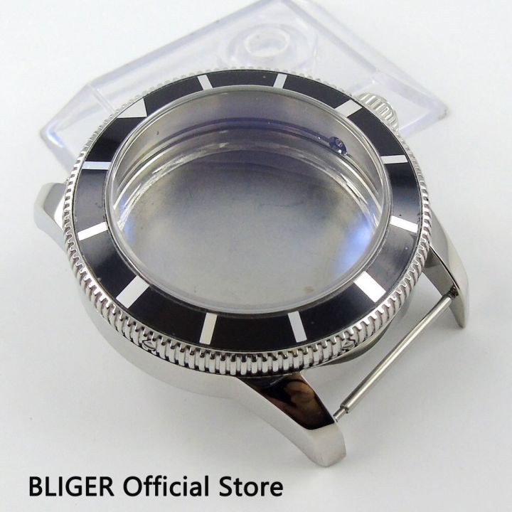 stainless-steel-46mm-bliger-watch-case-aluminum-alloy-bezel-fit-eta-2836-automatic-movement-mens-watch-case