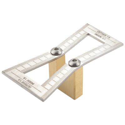 Dovetail Marker, Hand Cut Wood Joints Gauge Dovetail Guide Tool with Scale, Dovetail Template Size 1: 5-1: 6 and 1: 7-1: 8 for Woodworking - Silver