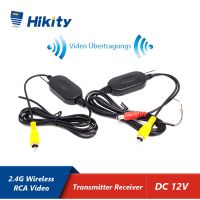 Hikity Wireless RCA Video Transmitter Receiver Adapter Kit for Car DVD Rear View Camera Reverse Parking Backup Cam Monitor 2.4G Vehicle Backup Cameras