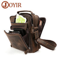 JOYIR New Genuine Leather Men Vintage Handbags Small Flap Mens Shoulder Bag Casual Office Messenger Bags Fashion Crossbody Bag