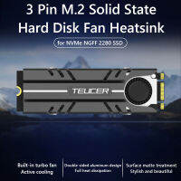 TEUCER 3 Pin M.2 Solid State Hard Disk Fan Heatsink Aluminum Alloy Silicone Thermal Pads Cooler Heat Radiator for PCIE NVMe NGFF