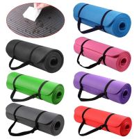 1 Set Yoga Mat Extra Thick 1cm Pilates Fitness Cushion Non Slip Exercise Pad High Density Balance NBR 183cm Long Hot Yoga Indoor