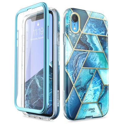 For iPhone XR Case 6.1" i-Blason Cosmo Series Full-Body Glitter Marble Bumper Case with Built-in Screen Protector For iPhone Xr