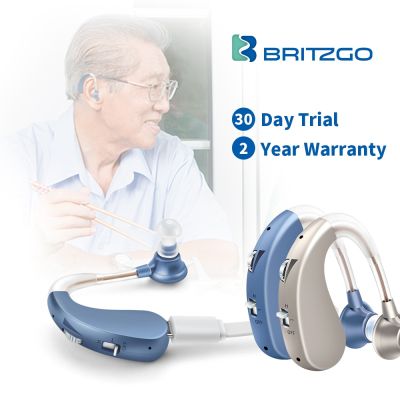 ZZOOI Britzgo Rechargeable Hearing Aid Mini Digital Listen Sound Amplifier Wireless Ear Aids for Elderly Deafness to Severe hear Loss