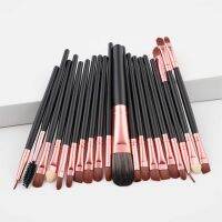 20Ps สีน้ำตาล/กุหลาบทองแต่งหน้าเครื่องมือชุดอายไลเนอร์ธรรมชาติสังเคราะห์ผมความงามแปรงที่มีคุณภาพดีแต่งหน้าเครื่องมือแปรง