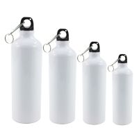 ‘；。、】= 400/500/600/750Ml White Blank Sublimation Water Bottle With Carabiner Aluminum Outdoor Sport Kettle For Heat Press Print