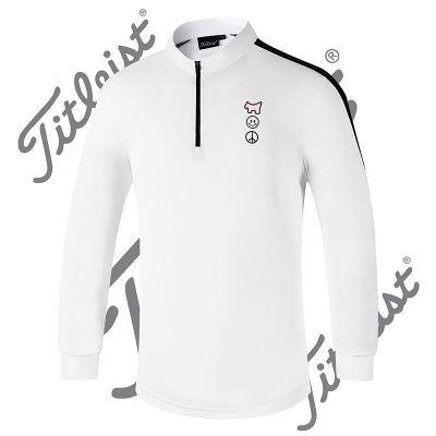 [Titleist] Mens Golf Autumn Winter Long-Sleeved Zipper Breathable POLO Shirt GT4384249