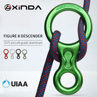 XINDA Rock Climbing 8-Shape แหวน Abseiling อุปกรณ์35kN Descender Belay Rappelling กู้ภัยแปดแหวนกลางแจ้ง Descent Kit