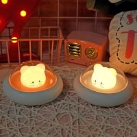 Led Night Lights Baby USB Dimming Mini Space Mouse Lamp for Kids Children Bedroom Lamps Transparent Lampshade Ambient Light Deco Night Lights