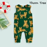 Thorn Tree เด็กวัยหัดเดินเด็กทารกฤดูร้อน Jumpsuit Tiger พิมพ์รอบคอ Casual ทารกแรกเกิด Romper