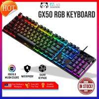 คีย์บอร์ดคอมพิวเตอร์คีย์บอร์ดแบบมีสาย RGB GX50 LED Backlit สำหรับคอมพิวเตอร์แล็ปท็อป PC รู้สึกกลไกการตั้งค่านาฬิกาต่างประเทศ