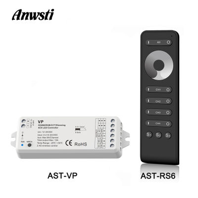 4 Channel LED Dimmer 12V 24V DC 15A PWM Wireless RF 2.4G Remote Controller 4 Way LED Dimmer Switch for Single Color LED Strips