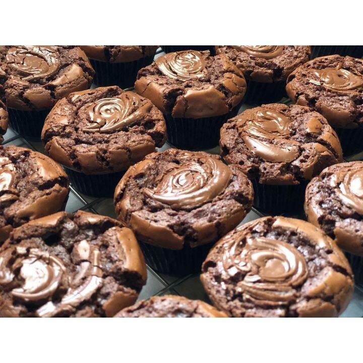 บราวนี่-นูเทลล่า-ช็อกโกแลต-เนื้อหนึบ-เข้มข้น-chewy-brownie-nutella-chocolate-dark-chocolate