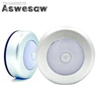 ❂✲✈ Aswesaw Round Motion Sensor LED Night Light Battery Powered Cabinet Night Lamp Bedside Lights For Bedroom Home Closet Lighting