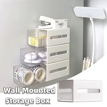 2pcs Wall Mounted Underwear Storage Box, Wall Mounted Socks And Panties  Storage Box Punch-free Multifunctional Organiser