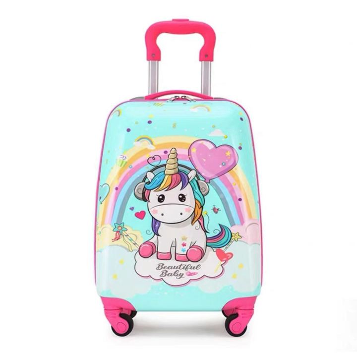 Luggage case boys and girls cartoon suitcase unicorn password suitcase ...