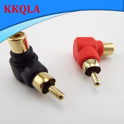 QKKQLA 90 Degree RCA Male To Female Right Angle Connector Plug Adapters M/F 90 Degree Audio Adapter Gold Plated