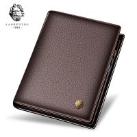 ZZOOI LAORENTOU Brand Genuine Leather Casual Short Wallet For Men Standard Business Card Holder Vintage Luxury Male Small Coin Purse