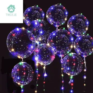 Luminous Led Balloon LED Transparent Balloon String Lights Round Bubble  Helium Balloons Kids Wedding Decoration birthday party 