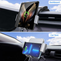 Bonola Automatic Clamping Car Wireless Charger With Light For Samsung Z Fold 5 GPS Navigation 15W Wireless Charging For Galaxy