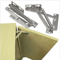 2pcs 80 degree Sprung Hinges Cabinet Door Lift Up Stay Flap Top Support Cupboard Kitchen