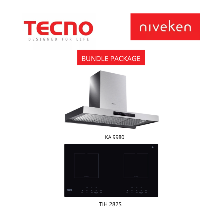 (HOOD + HOB) Tecno KA 9980 / KA9980 (90cm) Highsuction Chimney Cooker