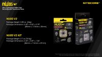 NITECORE ชุด V2 NU05ชุดไฟหน้า USB แบบชาร์จไฟได้4 * ไฟแอลอีดีประสิทธิภาพสูง40ลูเมนแสงสีขาว/แดงสำหรับจักรยานกู้ภัย