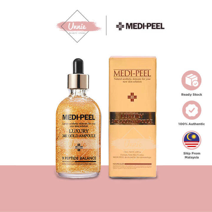 MEDIPEEL Luxury 24K Gold Ampoule 100ml 黄金精华液 [Unnie Beauty] | Lazada