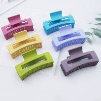 Hollow Frosted Square Grab Clip 8.5cm Medium Hairpin Sweet Beauty Shark Clip Macaron Color Hairpin