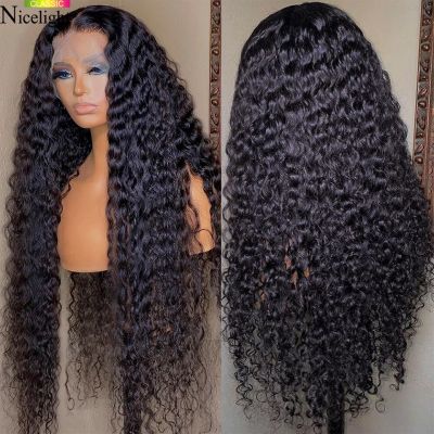 【jw】℗☁ 13x6 Front Wigs Deep Frontal Wig Hd Curly Human Hair Sale 30 32 Inch