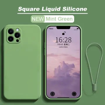 Luxury Original Square Liquid Silicone Phone Case For iPhone 12 11