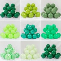 10/20/30pc Retro Green Balloon Metal Green Balloon Jungle Animal Birthday Party Decorations Kids Boys Baby Shower Helium Balls Balloons