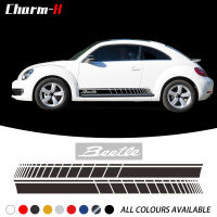 2pieces Racing Stripes Side Decal Skirt Sill Door Sticker Car Styling for vw beetle volkswagen beetle accessories