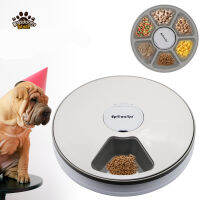 Pet Dog 6 Grids ชามให้อาหารอัตโนมัติพร้อมเสียงเตือน24H Smart Timer Food Dispenser Pet Accessories