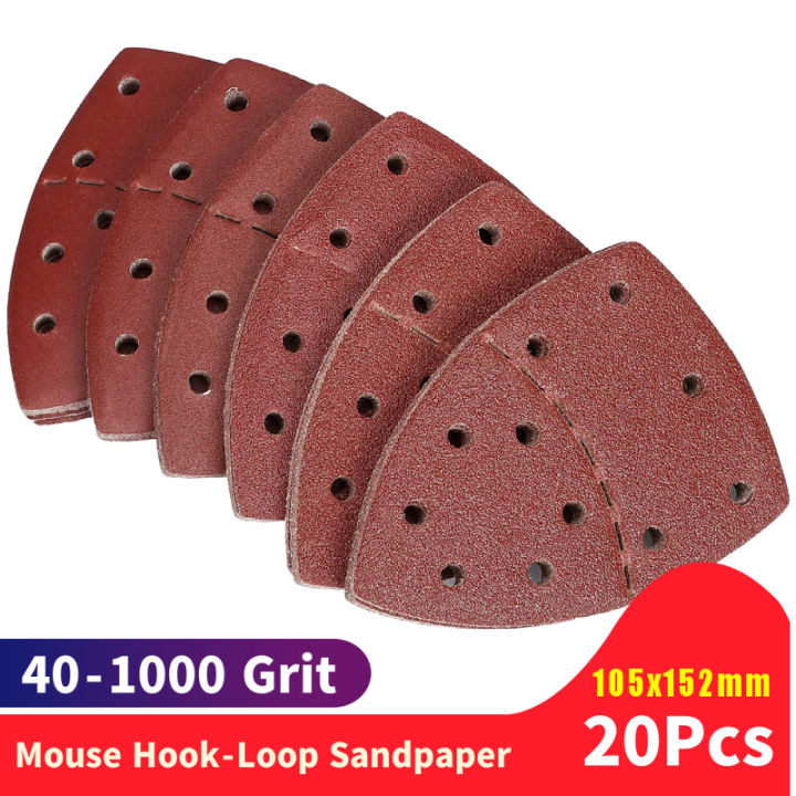 20pcs Sanding Paper Mouse Sanding Sheets Pads 40-1000 Grit Orbital Sandpaper  For Black & Decker Palm Polishing Papers