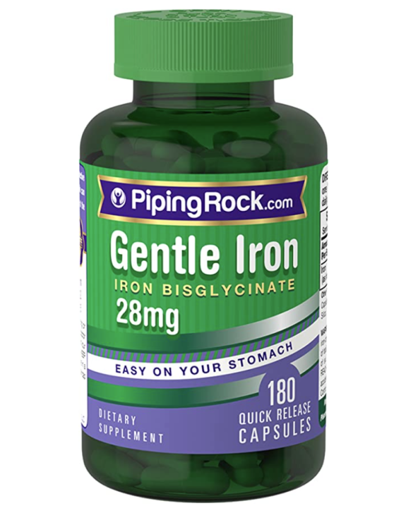 Gentle Iron (Iron Bisglycinate), 28 mg, 180 Quick Release Capsules