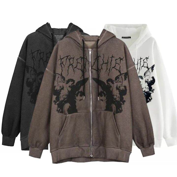 Áo Hoodie Mùa Đông Y2k 2021 Áo Nỉ Ropa Grunge Áo Goth Áo Len Có Khóa Kéo  Emo Thẩm Mỹ Cổ Điển Áo Khoác Cổ Tích 