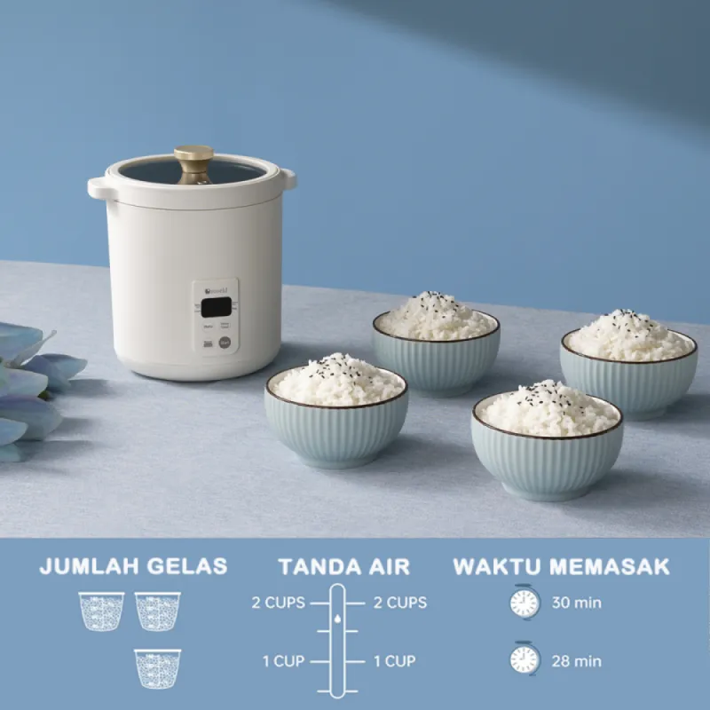 SOSEKI Rice Cooker Mini Elektrik 1.2L / Mini Rice Cooker Digital Elektrik  Anti Lengket / Penanak Nasi Kecil