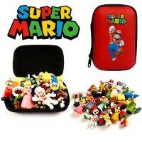 ZZOOI 12pcs Super Mario Bros Action Figure with Bag Toys Dolls Model Set Luigi Yoshi Donkey Kong Mushroom for Kids Birthday Gifts