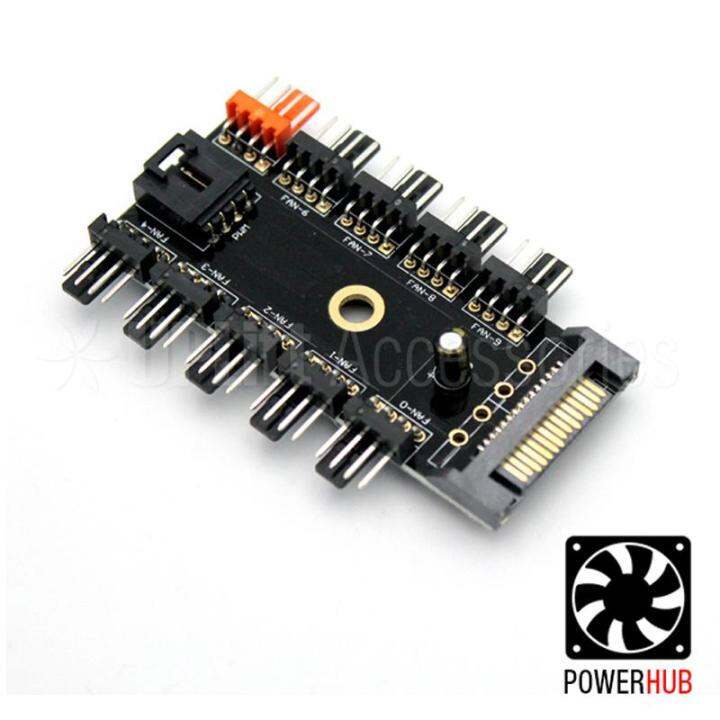 SATA to 10x 4Pin Fan Power Hub for PC with PWM for Mining PC Case Fan