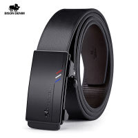 BISON DENIM Men Automatic Male Belts Cummerbunds Cowskin Leather Belt Men Black Belts Genuine Leather Belts Luxury nd