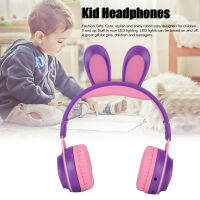 Rabbit Ear Bluetooth 5.0 หูฟังพับชุดหูฟังไร้สายสำหรับเด็กพร้อมไฟ LED สีสำหรับการเรียนรู้ออนไลน์ของแท็บเล็ตพีซี