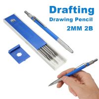 2mm 2B Lead Holder Automatic Mechanical Pencil Draughting Drafting Automatic Pencil with 12 Leads School Stationery Supplies