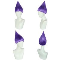 Synthetic Short Purple Red Pink Orange Green Straight Pure Troll Cosplay Wig Suki Costume Wig&amp; 1pc Wig Cap Wig  Hair Extensions Pads